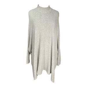 Red Haute Oversized Gray Knit Sweater Tunic Dolman Sleeves Stretchy Small Cozy